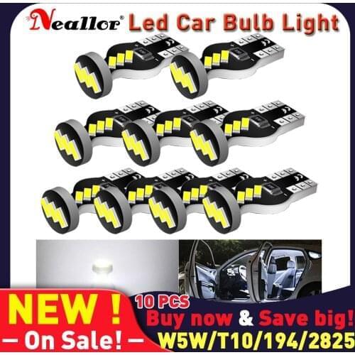 T10 W5w Led Canbus 12v 194 168 2827 5W5 Bulbs On Car Auto Diode Lamps Side Lights Interior Ambient For Peugeot 206 307 308 2008