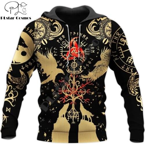 Vikings - Raven Odin Tattoo 3D Printed Hoodie and Sweatshirt Harajuku Fashion hoodies Unisex Casual Jacket pullover DW0020