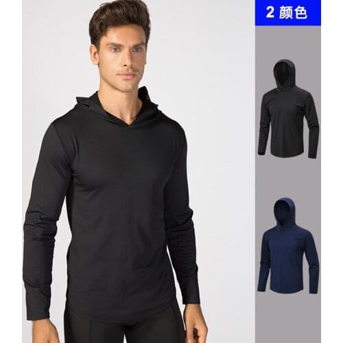 Spring Men Sportswear Sweatshirt Quickly Dry Elastic Long Sleeve Hoodie Sport Jerseys Casual Jogger Running Workout Gym Shirt