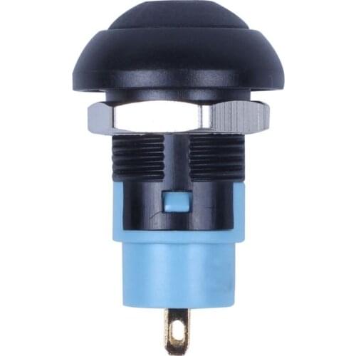 On-Off Latching Waterproof 12mm Push Button Switch SPST 2A IP67, Black