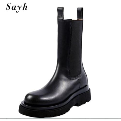 Platform Ankle Boots Women 2020 Chunky Heel Platform Boots Luxury Brand Designer Chelsea Boots Women Martin boots Winter Shoes