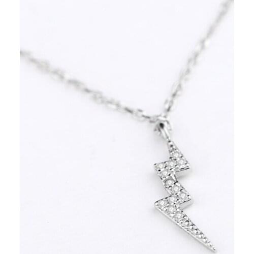 L&P New Fashion 100% 925 Sterling Silver Lighting Pendant Necklace For Women&Girl High Quality Cubic Zirconia Jewelry 2018