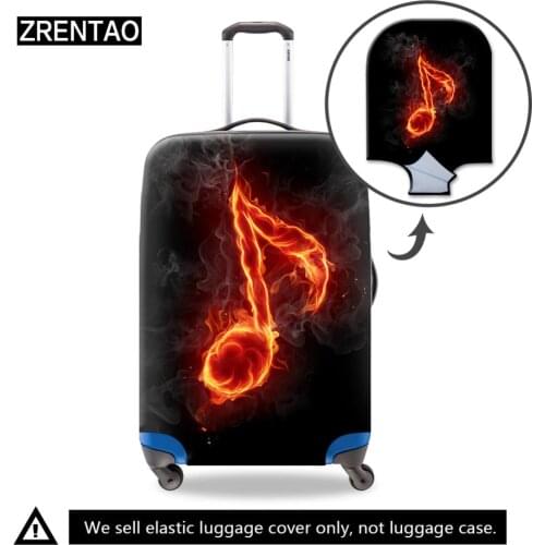 ZRENTAO polyester suitcse protective covers 3D musical note print luggage cover waterproof dustproof cover for travel case