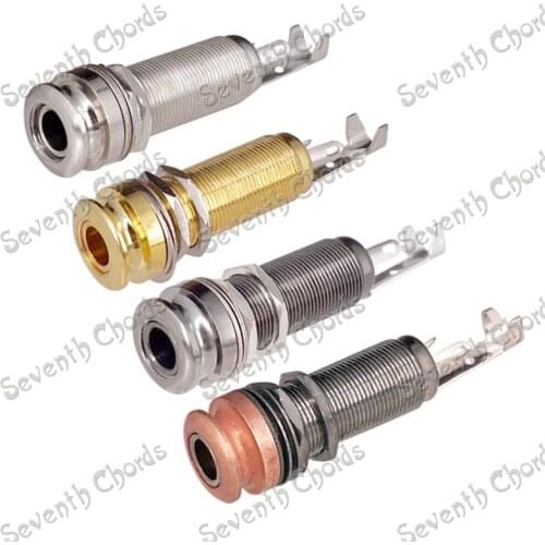 1 Pcs 1/4" 6.35mm Brass Threaded Cylinder Output Input End Pin Guitar Strap Pin Jack Plug Socket Guitar Bass Guitar Accessories