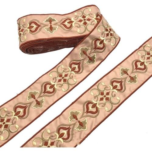 1 Yards Vintage Ethnic Flower Lace Ribbon Boho Lace Trim DIY Clothes Bag Accessories Embroidered