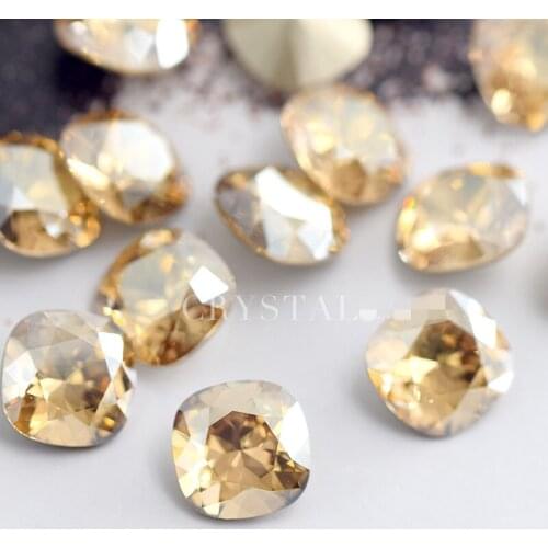 100% Original Crystals From Austria 4470 Square Shape Cushion fancy Stones 10mm For Nail Art Jewelry DIY Making Accessories
