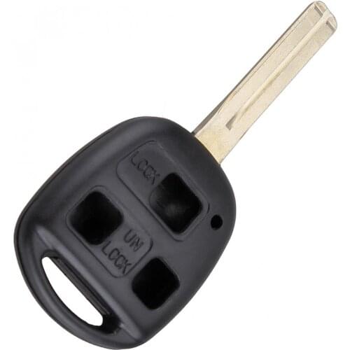 3 Buttons Black Replacement Car Key Case Shell Keyless Remote Fob Uncut Blade Fix Master for Lexus