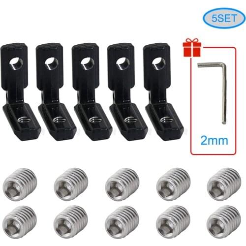 5/10/20pcs T-Slot L-Shape Aluminum Profile Internal Corner Joint Bracket Connector for 2020 Alu profile with M5 screw