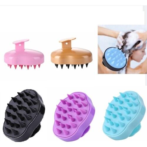 5 Colors Silicone Scalp Massage Shampoo Brush Shower Body Brush Washing Shower Hair Comb Mini Head Meridian Massage Comb