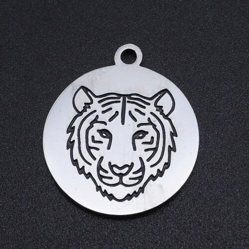 5pcs/lot 100% Stainless Steel Lion Head Charms Pendants Wholesale Jewelry DIY Making Charms Never Tarnish