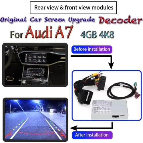 For Audi A7 4GB 4K8 2010~2020 MMI Interface Reverse Camera Decoder Original Car Screen Upgrade Front Rear Backup Camera Adpter