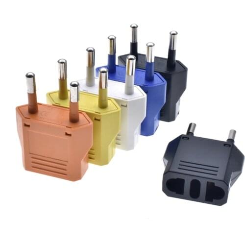 2PCS EU Euro Travel adapter,China Chinese US to EU Plug 4.8mm Jack Power Adapter Plug,IEC Type C Travel Adapter