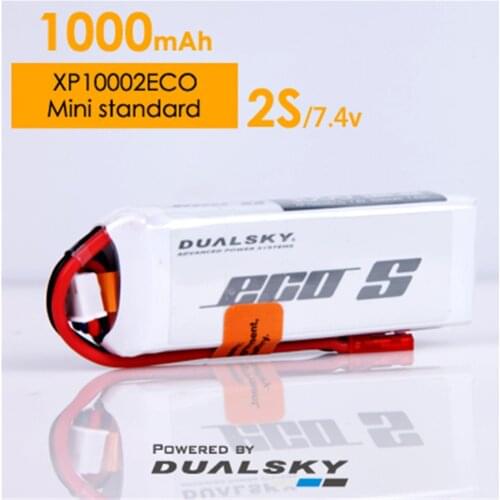 4Piece DUALSKY 1000mAh 25C 2s 3s JST Plug batteries, XP10002ECO / XP10003ECO durable, light, for 0.37~0.56KG sport aircraft