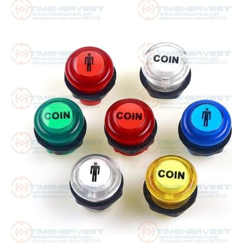 10 pcs 30mm Arcade LED Push Button Built-in Switch 5V Illuminated Buttons Automatic Discoloration for Arcade game Joystick parts