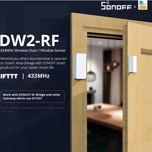 SONOFF DW2 RF 433Mhz Wireless Door Window Sensor Notification Alerts Smart Scene Home Security Works With Sonoff RF Bridge