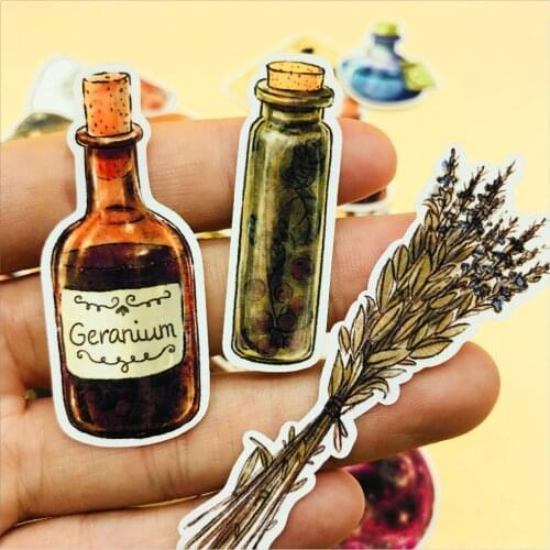 38Pcs Vintage Magic Bottle Travelers Paper Stickers for Scrapbooking Happy Planner DIY Crafts Card Making Photo Album Decoration