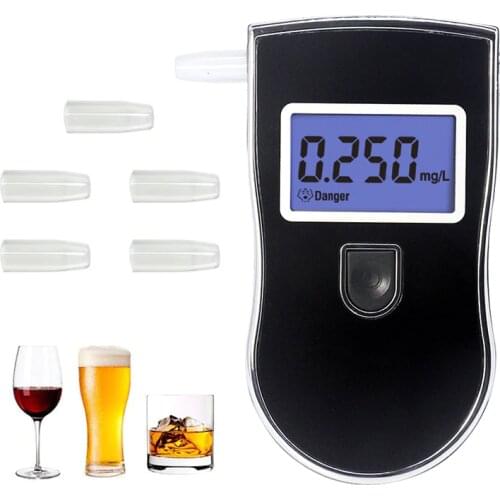 Digital Breath Alcohol Tester Car Breathalyzer Portable Police Alcohol Meter Wine Test AT818