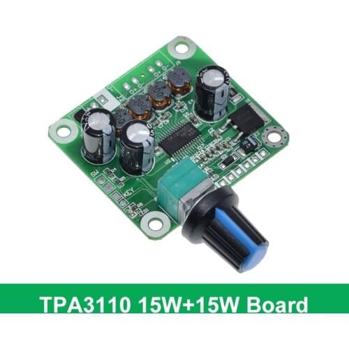 TZT Bluetooth 4.2 TPA3110 15w+15W Digital Stereo Audio Power Amplifier Board Module 12V-24V car for USB Speaker,Portable Speaker