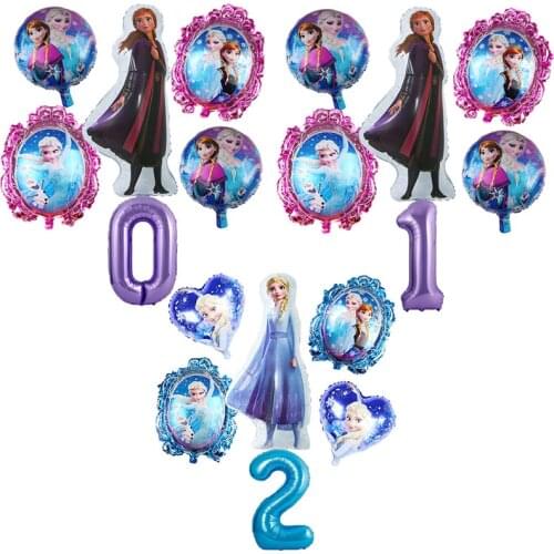 Disney Frozen Princess Elsa Series 6pcs/lot Aluminum Foil Balloons Kids Birthday Party Decorations Supplies Baby Shower