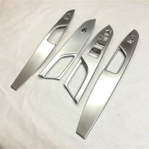 For SUZUKI Vitara 2015 2016 2017 LHD Car ABS Chrome Interior inner door Window Glass Switch Panel Cover Trim Frame Molding