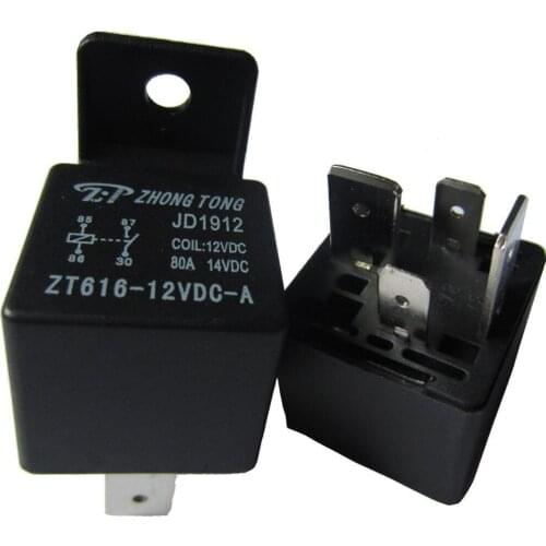 EE support 10Pcs 12V 80A 80 AMP SPST Relay Black Car Truck Auto Heavy Relays 4 Pin 4P