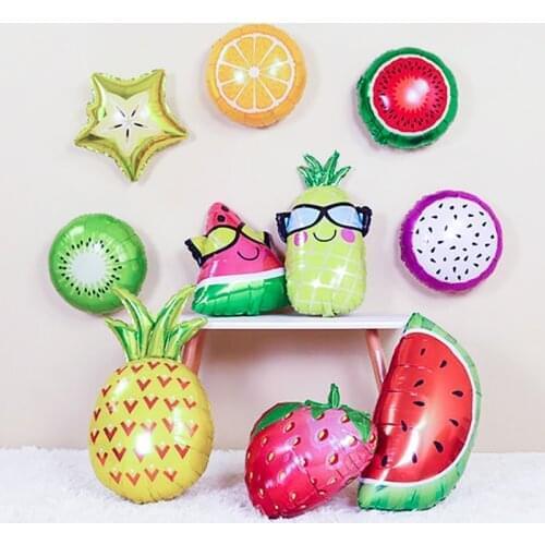 Fruit Foil Helium Balloon Watermelon Pineapple Kiwi Orange Strawberry Ball Summer Party Happy Birthday Decor Supplies Kids Toy