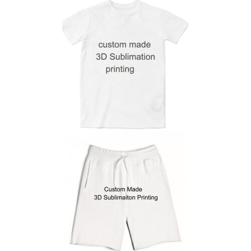 REAL American US SIZE Custom Made 3D Sublimation Print T-Shirt Shorts Sets Plus Size