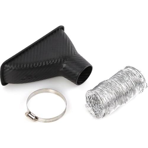 Classic Practical Multi-functional Durable Carbon Fiber Look Car Front Bumper Turbo Air Intake Inlet Pipe Air Funnel Kit