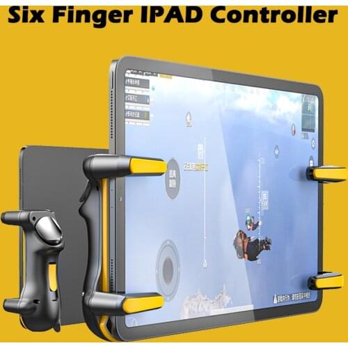 Six Finger Ipad PUBG Controller Capacitance Adjustable Mobile Game Trigger L1R1 Button Gamepad Joystick Grip Tablet Accessories