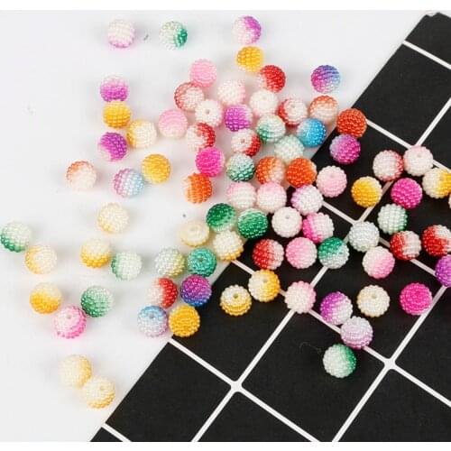 MRHUANG 10mm 50pcs Mixed color Hole Ball ABS Beads spacer Beads Fit Jewelry bracelet Handmade