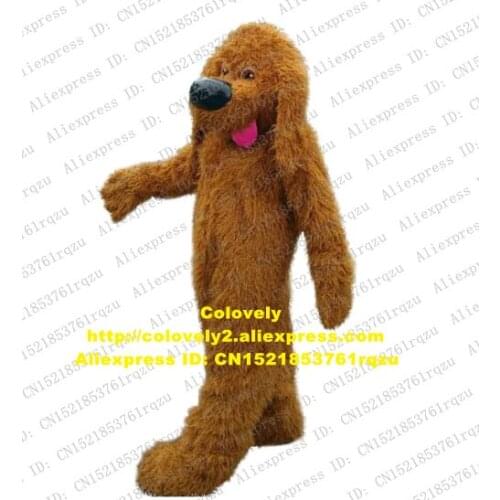 Brown Long Fur Poodle Dog Pudel Teddy Dog Mascot Costume Adult Cartoon Character Album Of Painting Classic Giftware zz8150