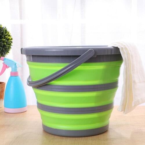 Round Large-capacity Folding Bucket Folding Bathroom Car Wash Camping Easy Cleaning Multi-functional Use Black Green Home