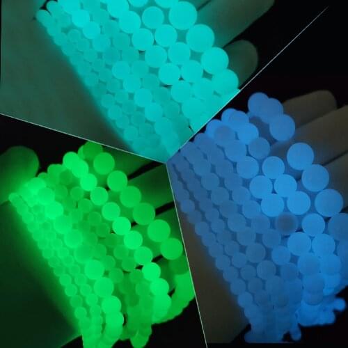 Luminous Green/Blue Round Natural Stone Glow In The Dark Spacers Loose Beads For Jewelry Making DIY Bracelet Pendant 6/8/10/12MM