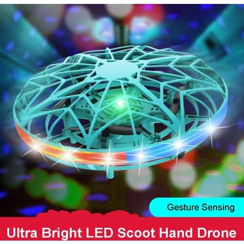 Flying LED UFO Ball Toys Infrared Induction RC Helicopter Hand-operated Electric Toy Drone Christmas Xmas Gift For Children