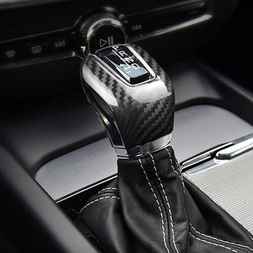 Carbon Fiber Interior Modification For Volvo XC60 XC90 S60 V60 S90 V90 Car Gear Shift Head Trim Stickers Car Accessories
