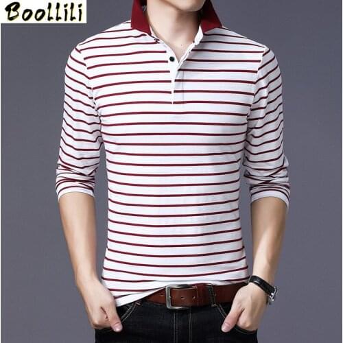 Fashion Striped Design 2020 Polo Shirt Men Plus Asian Size 5XL 4XL 3XL-M Spring Autumn Long Sleeve 95% Cotton