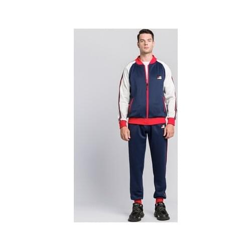 Green Navy Blue Mens Tracksuit Jacket Pants Autumn Spring Sports Suit Sweatshirt Sweatpants Stitching Regular Fit Dress