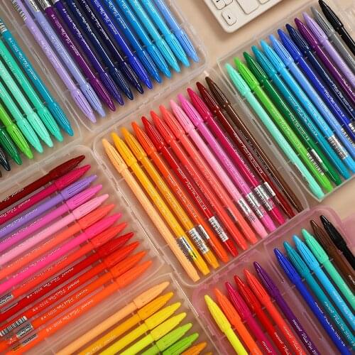 3000 puls 48 colors/Box Monami Watercolor Pen Set Student Color Sketch Pen Candy Colors 0.4mm Hook Line Pen Art Supplies
