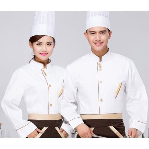 New Unisex Chef Uniforms Long Sleeve Restaurant Kitchen Chef Jacket Work Wear Kitchen Work Uniforms Chef Uniforms Clothing
