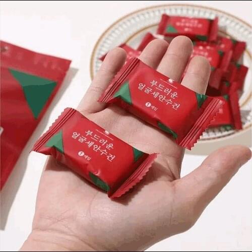 Disposable compressed towel travel portable candy particles square face towel cleansing face towel thickened South Korea