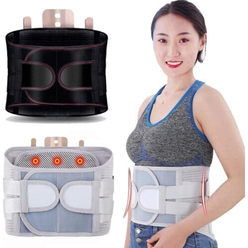 Adjustable Tourmaline Back Support Belt Brace Self-heating Magnetic Therapy Double Pull Waist Lumbar Support Belt Orthopedic Men