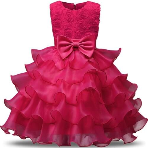 Newborn Baby Girl Wedding Dress Tulle Toddler Girls 1st 2nd Birthday Christmas Gift Baby Party Dress Wear Infant Baptism Clothes