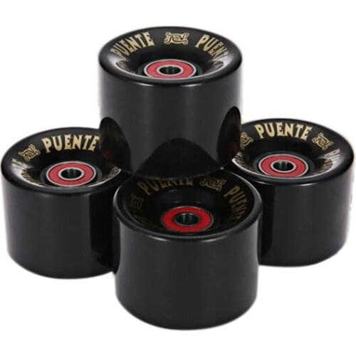 PUENTE 4Pcs/Set Cruiser Skateboard Wheels PU Wheels Long Board Cruiser Wheels with ABEC-9 Bearings