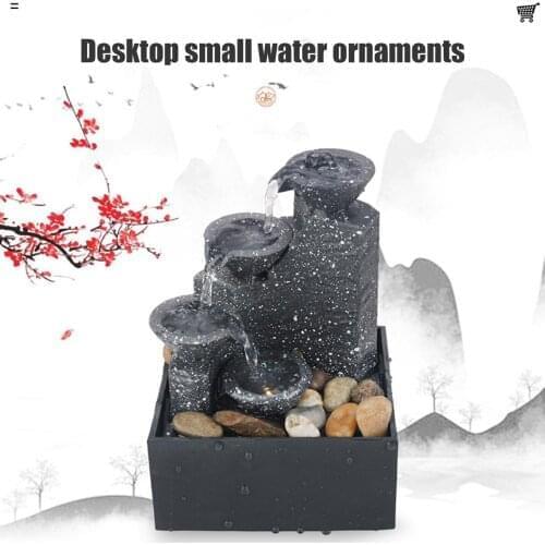 11x9x17cm LED USB Indoor Water Fountain Lighted Waterfall Tabletop Fountain With Stones For Office Home Decoration Dropshipping