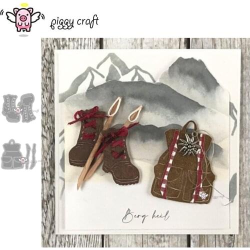 Piggy Craft metal cutting dies cut die mold Riding boots backpack Scrapbook paper craft knife mould blade punch stencils dies