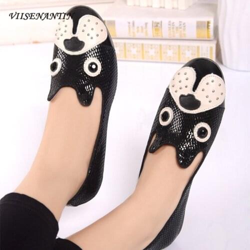 Leather Color Matching Shallow Mouth Rivet Mesh Shoes Autumn New Round Toe Ballet Flats Soft Bottom Dog Eyes Single Shoes