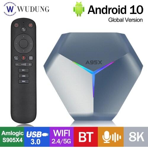 A95X F4 Smart TV Amlogic S905X4 Android 10.0 TV Box BT 4.1 G31 GPU RGB Light 4K HD 4GB 32GB 2.4G/5Ghz Wifi Set Top Fast Box