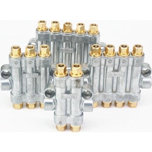 2/3/4/5 Ways Aluminum Body Brass Fitting Lube Oil Piston Distributor Value Manifold Block for Lubrication