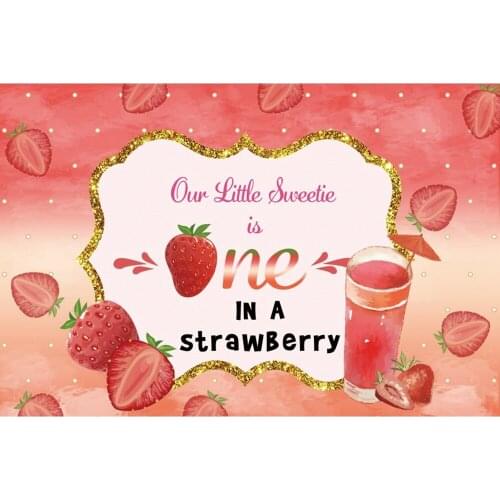 Pink Strawberry Juice Newborn Baby Shower Birthday Party Photography Backdrop Vinyl Photographic Background For Photo Studio