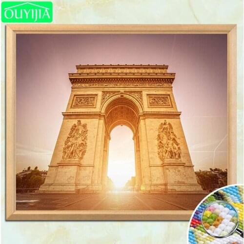 World Famous Scenic Spots "Arc de Triomphe - Paris" 5D DIY Diamond Painting Square Diamond Embroidery Rhinestones Mosaic Picture